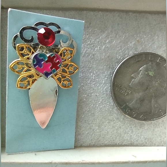 Lot of 2: Autism Puzzle Theme ❤️ Angel Tac Pins - Picture 2 of 15